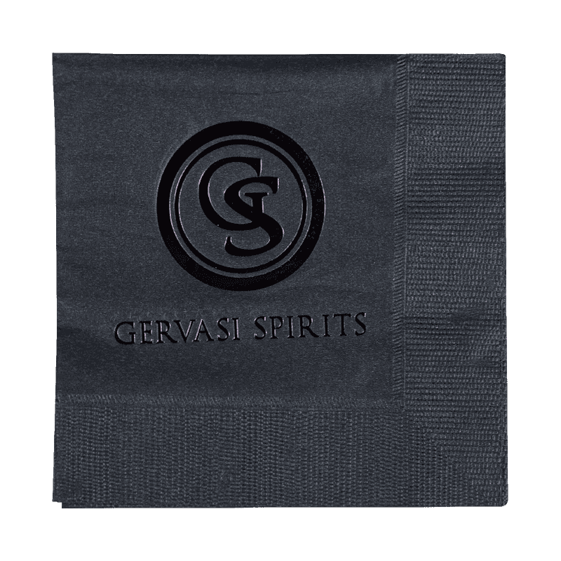 25x25 korkealaatuiset mustat lautasliinat, joissa on kuuma leimaus SJ4302